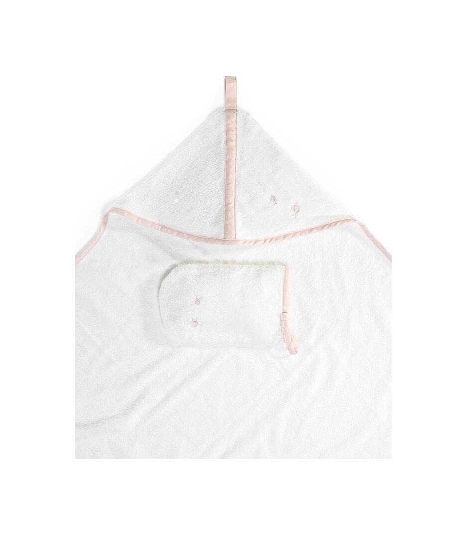 Stokke® Hooded Towel Pink Bee. galery image 1